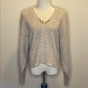 1. STATE Chain Detail Sweater in Heather Oatmeal (sz XL)